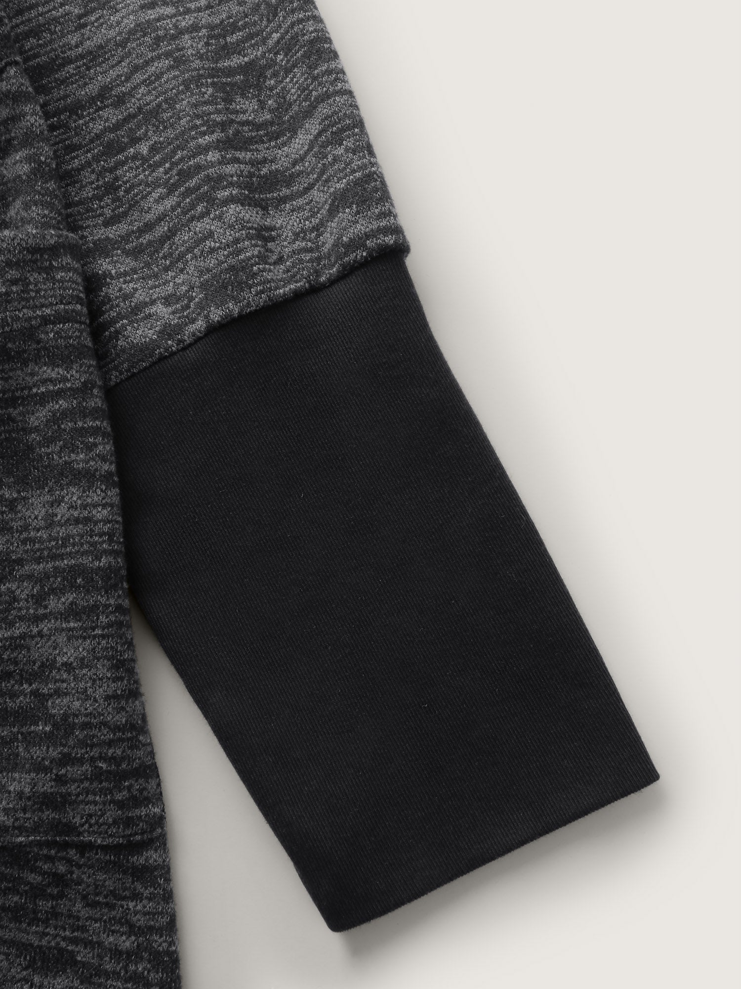 Channel Drawstring Contrast Hooded Jacket