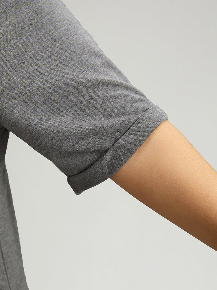 Christmas Gingham Patchwork V Neck T-shirt