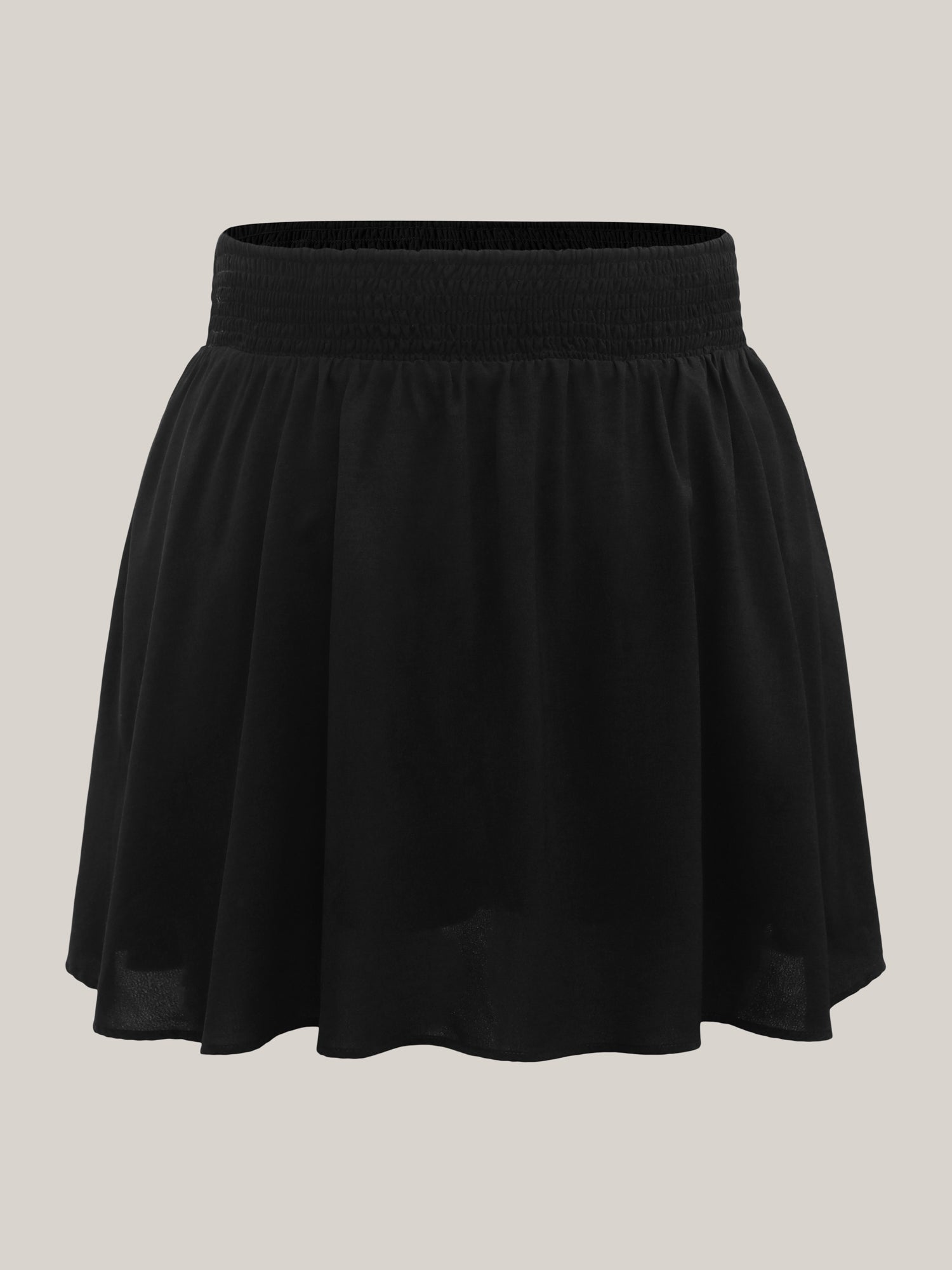 Shirred Waist Pockets Flowy Mini Skirt