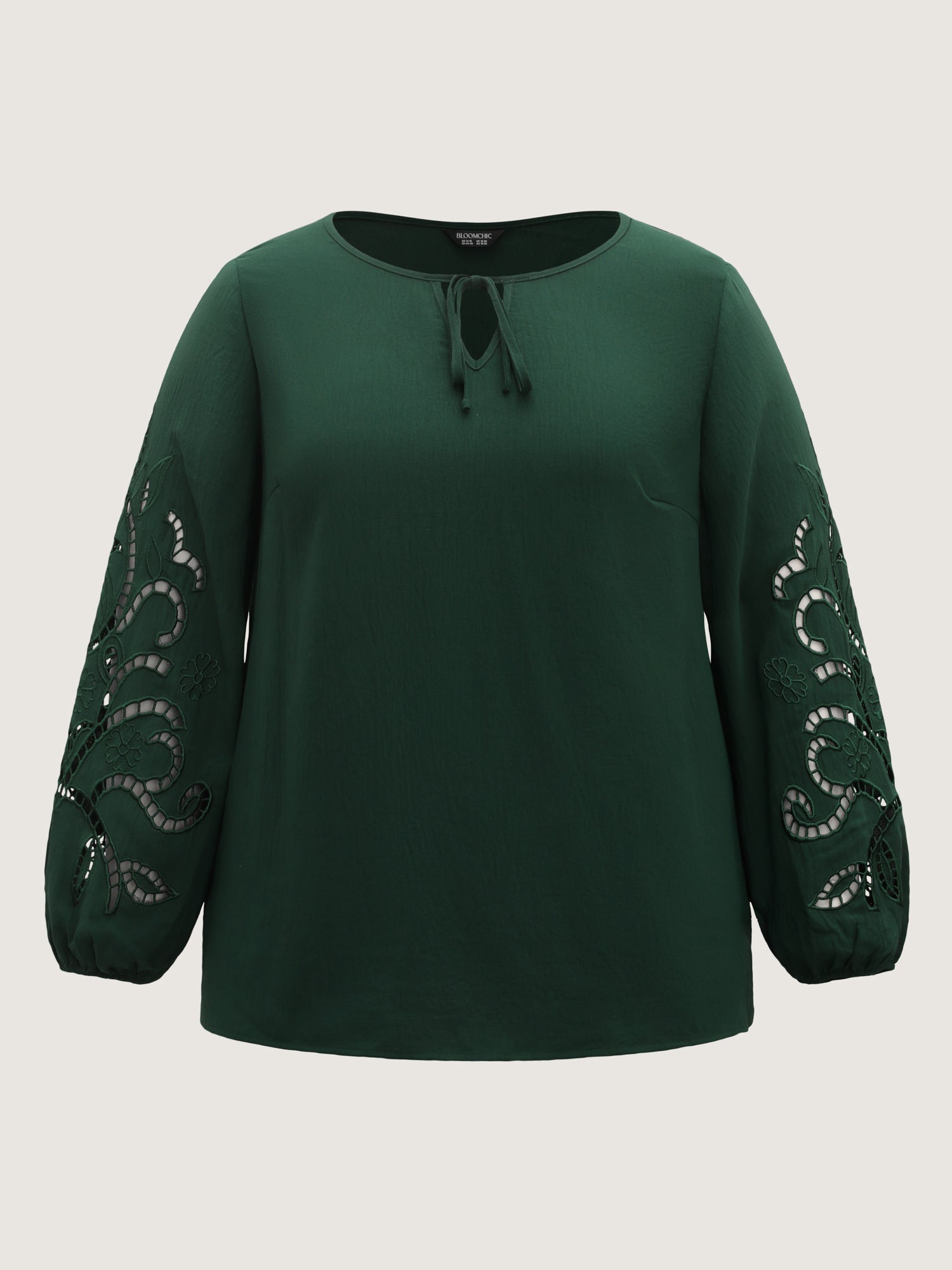 Embroidered Cut-Out Sleeve Solid Blouse