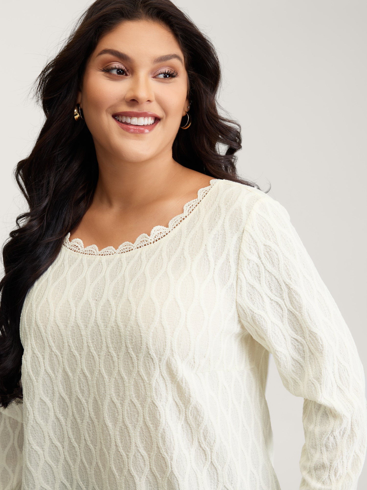 Stretchy Textured Back Bowknot Cut-Out Top