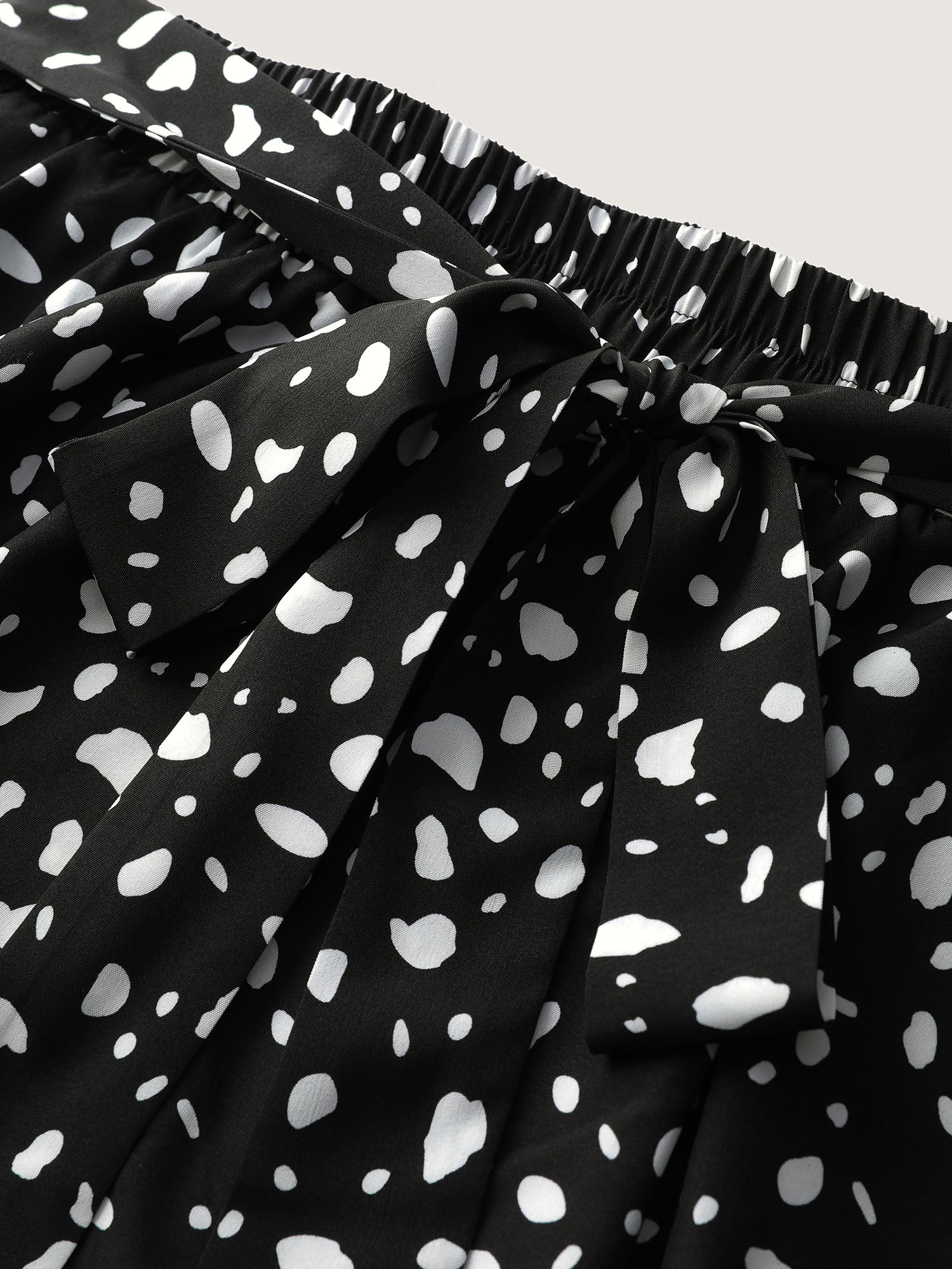 Polka Dots High Low Hem Midi Skirt