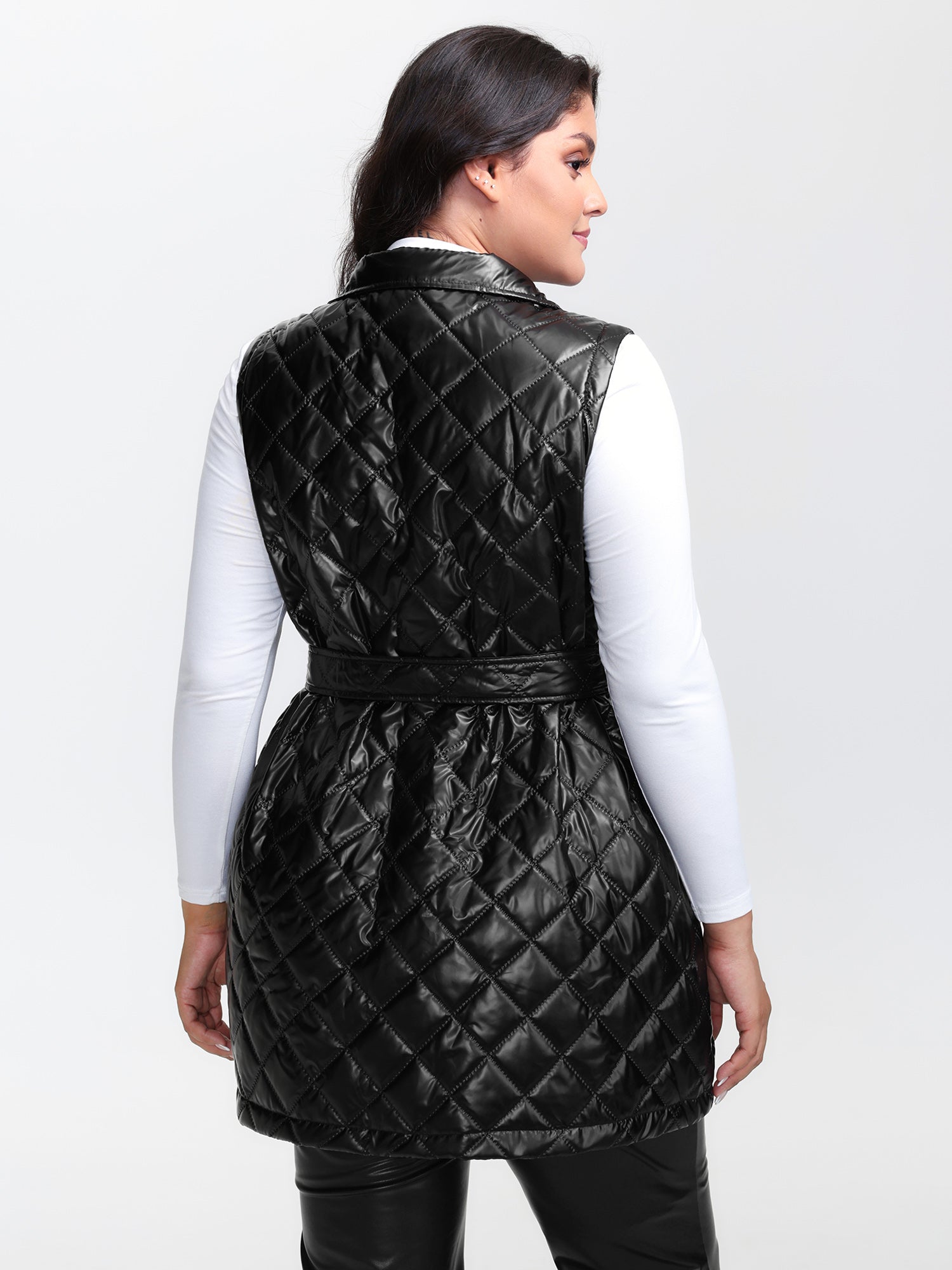 Quilted Cotton Waist-Tie Vest