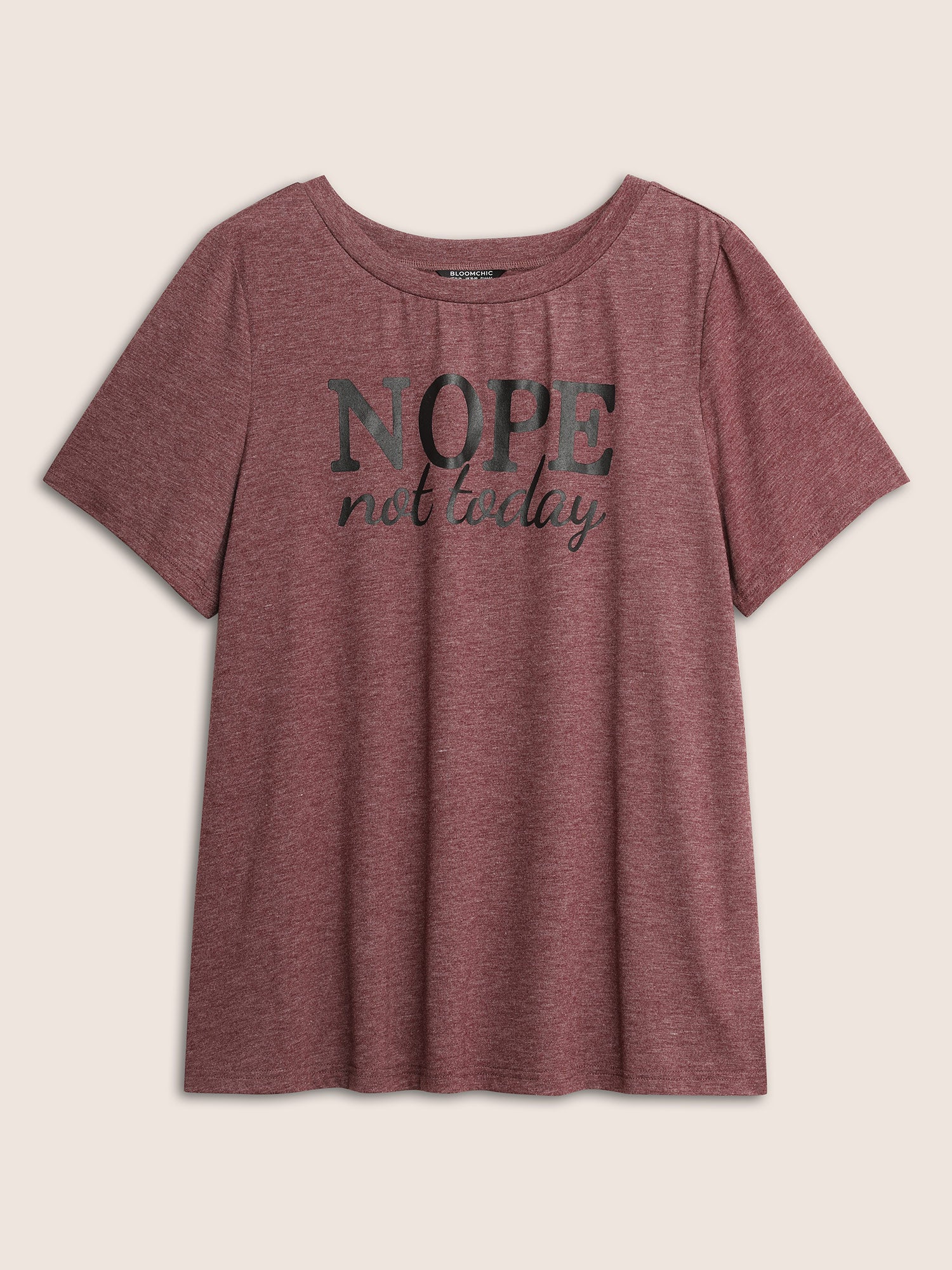 Heather Positive Slogan Crew Neck T-shirt