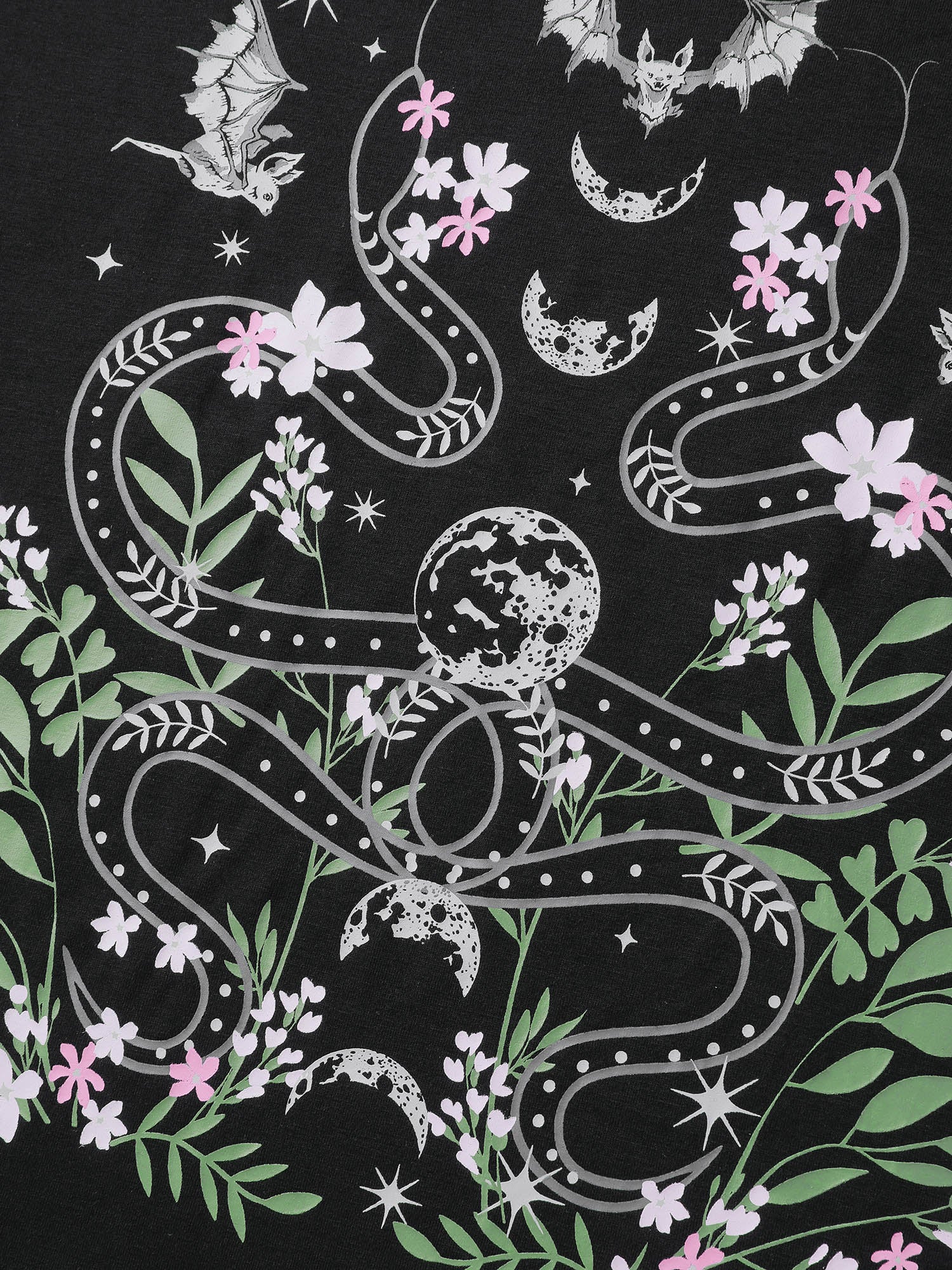 Midnight Garden Sheer Lace Trim T-Shirt