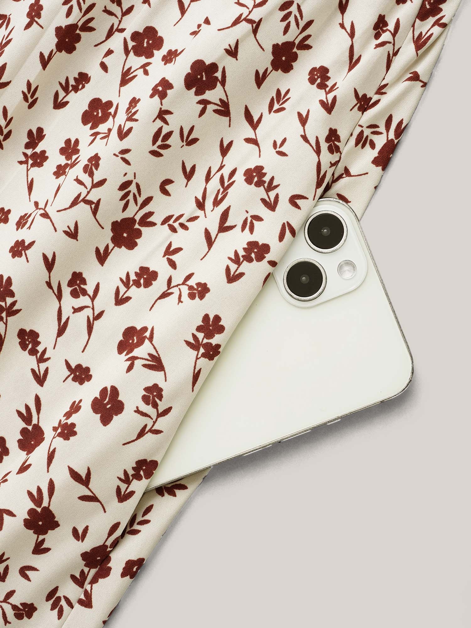 Ditsy Floral Patchwork Texture Midi Dress