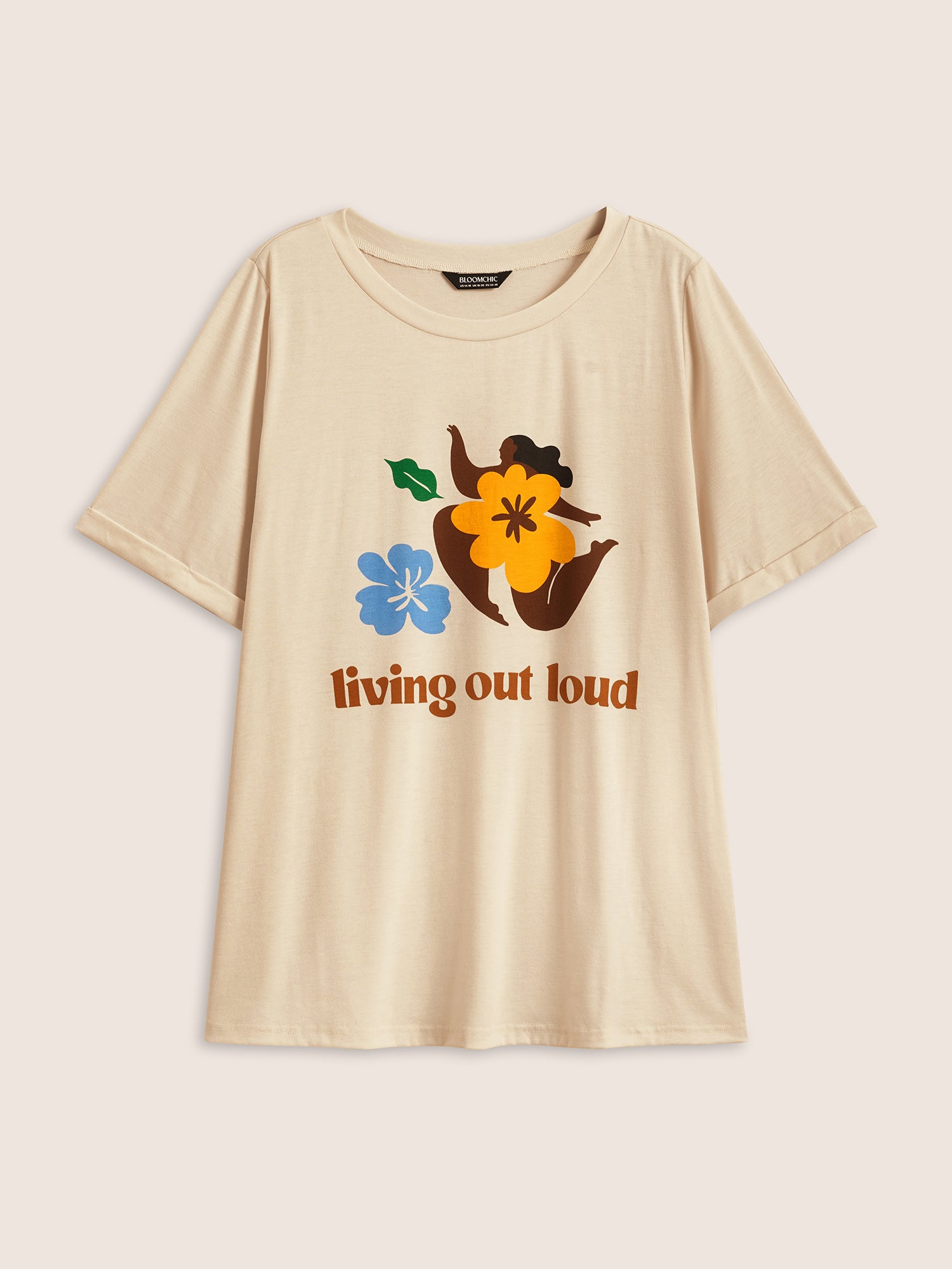 Body Positive Slogan Print Round Neck T-shirt