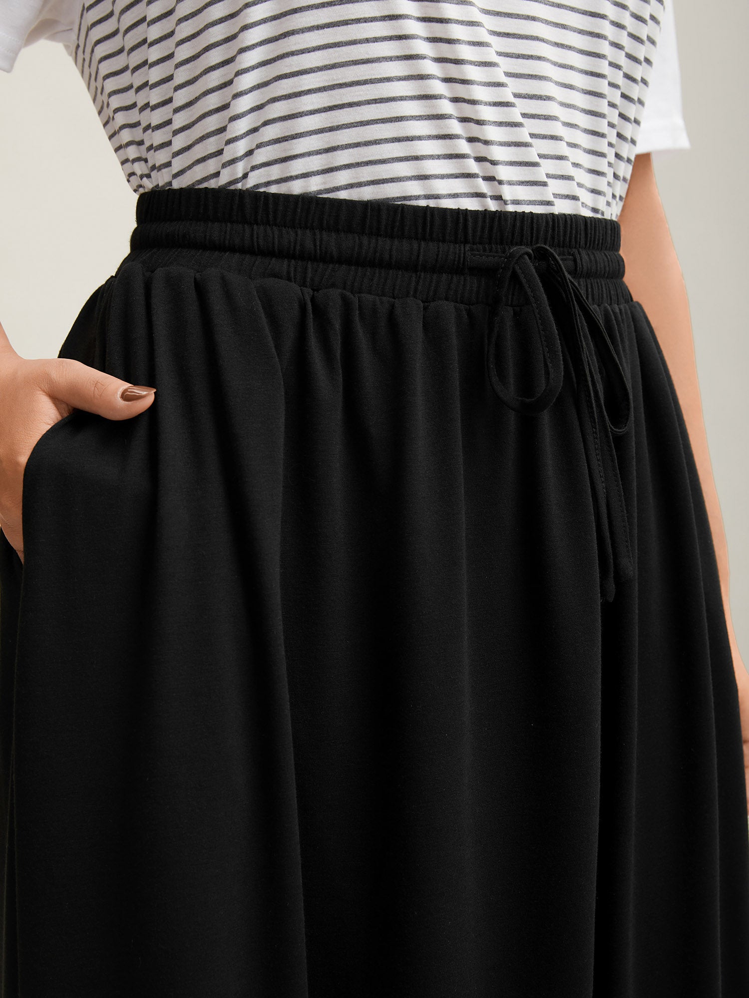 Supersoft Waist-Tie A-Line Maxi Skirt