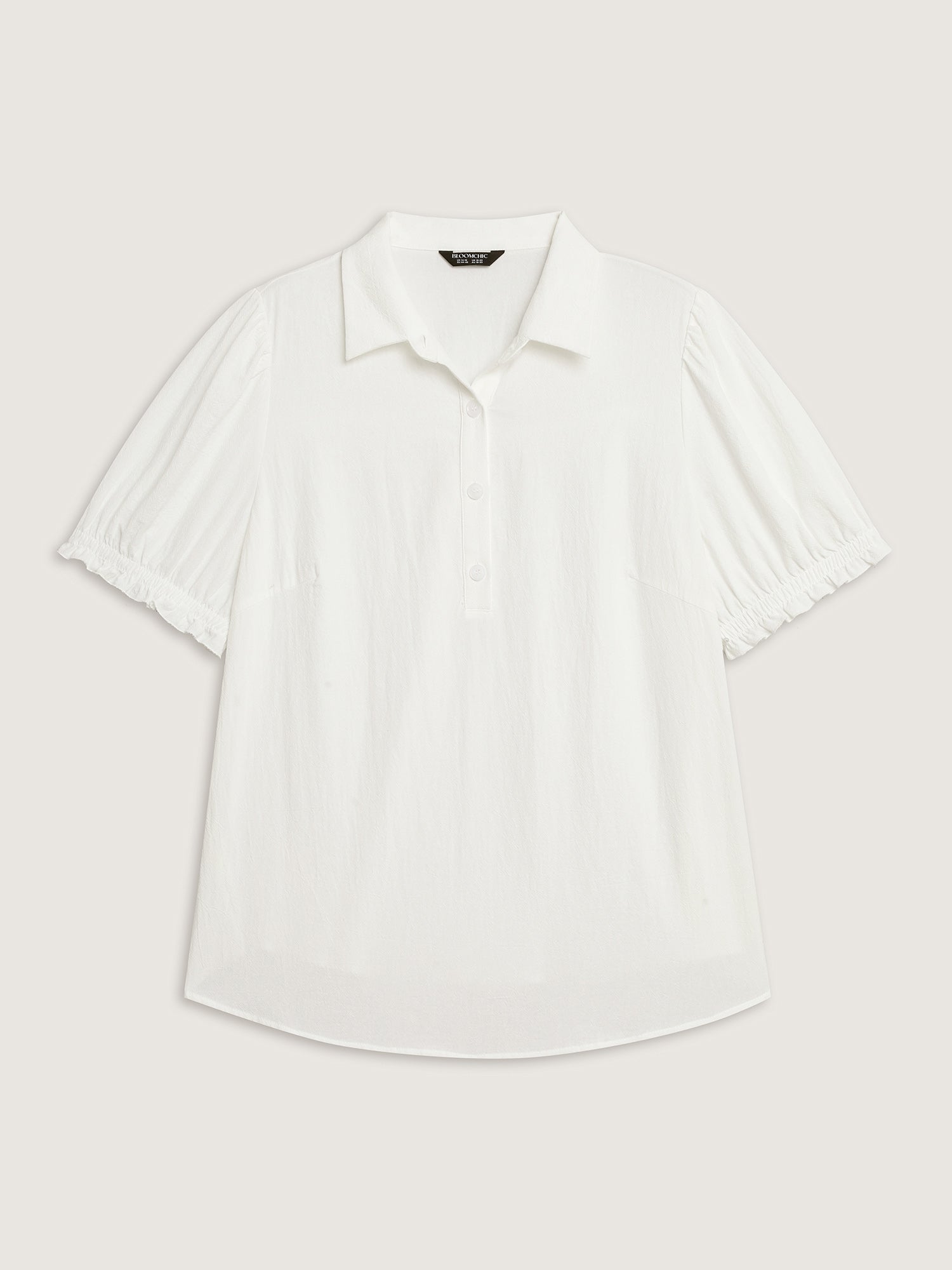 Pure Cotton Ruffled Puffy Sleeve Blouse