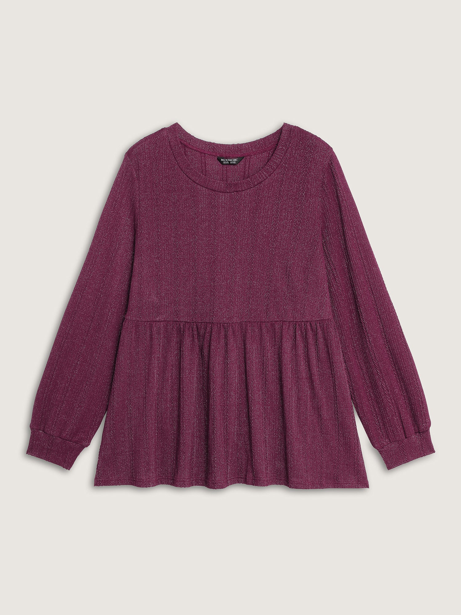 Textured Stretchy Flared Knit Top