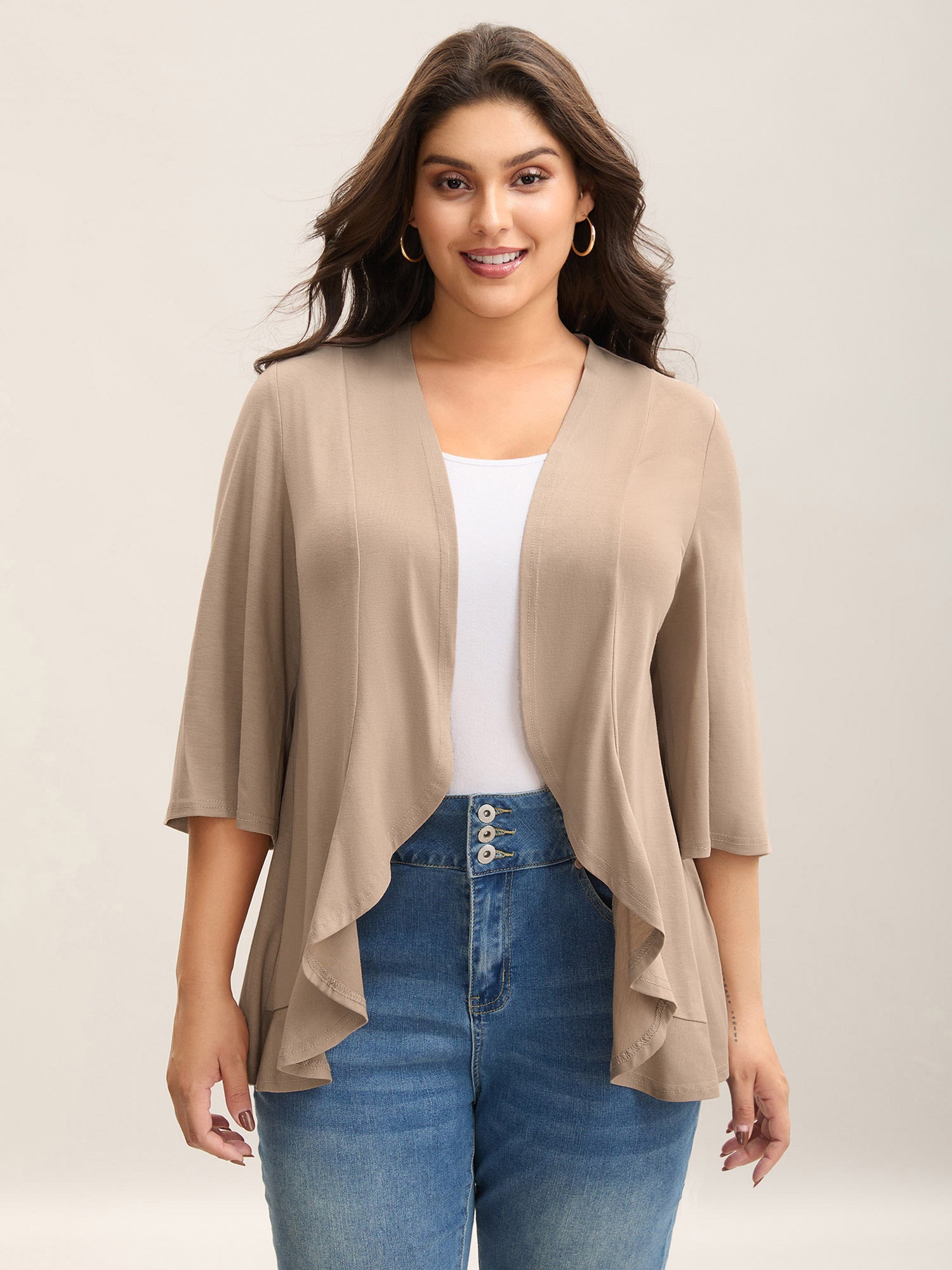 Lotus Hem Curvy Kimono Cover-Up