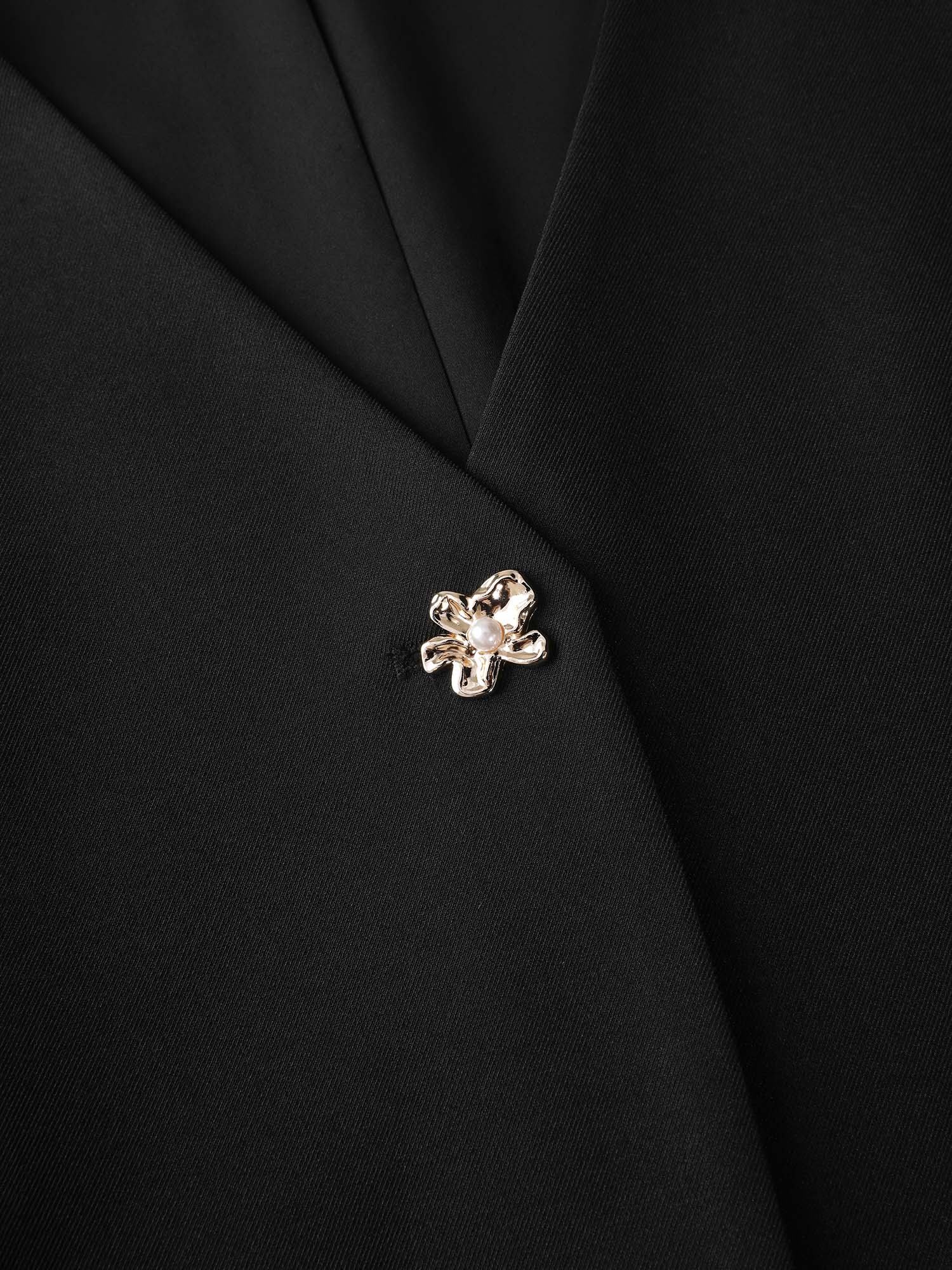 Cape Style Buttons V-Neck Blazer