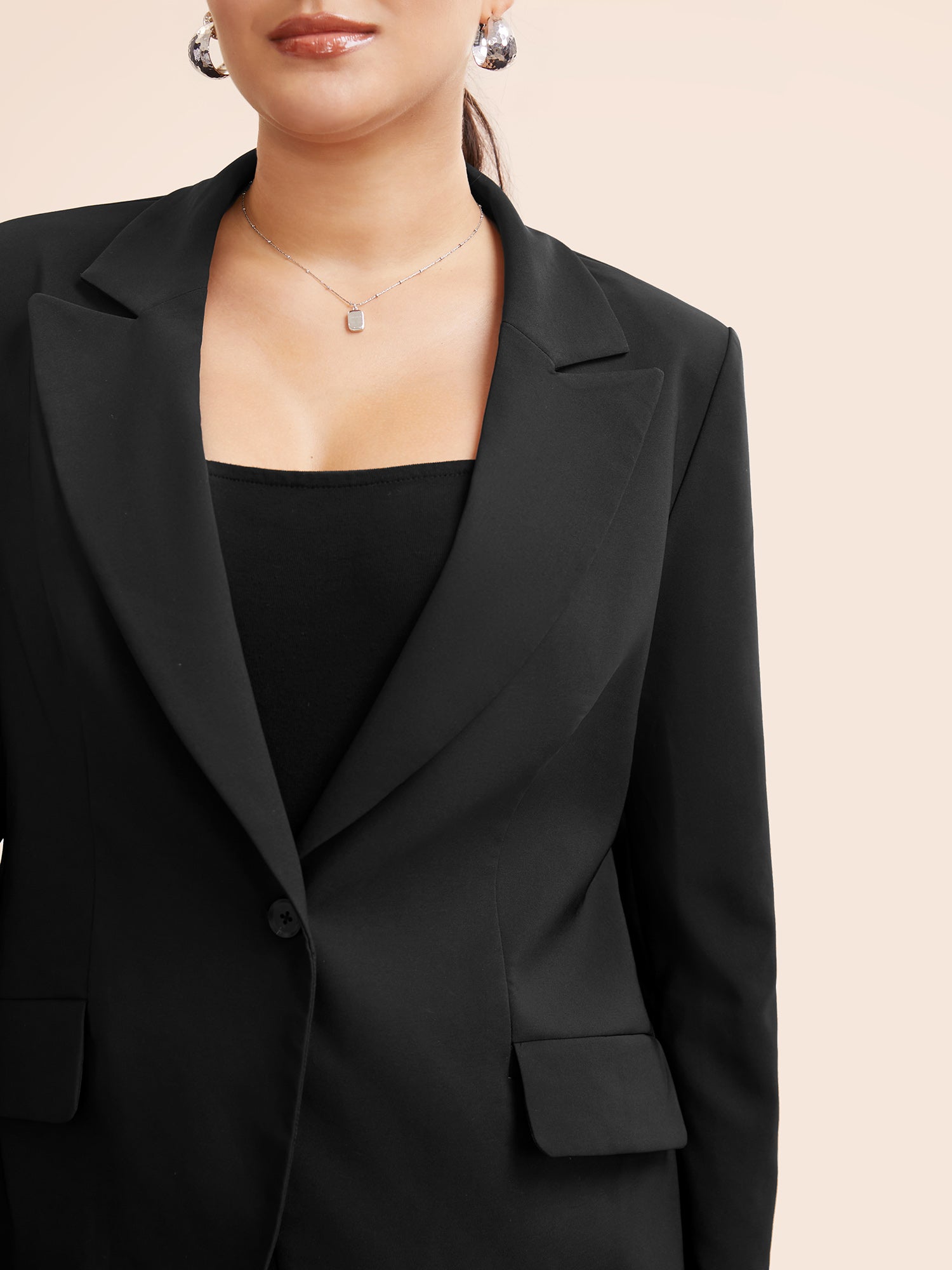 Stretch Woven Pocket Slim-Fit Blazer