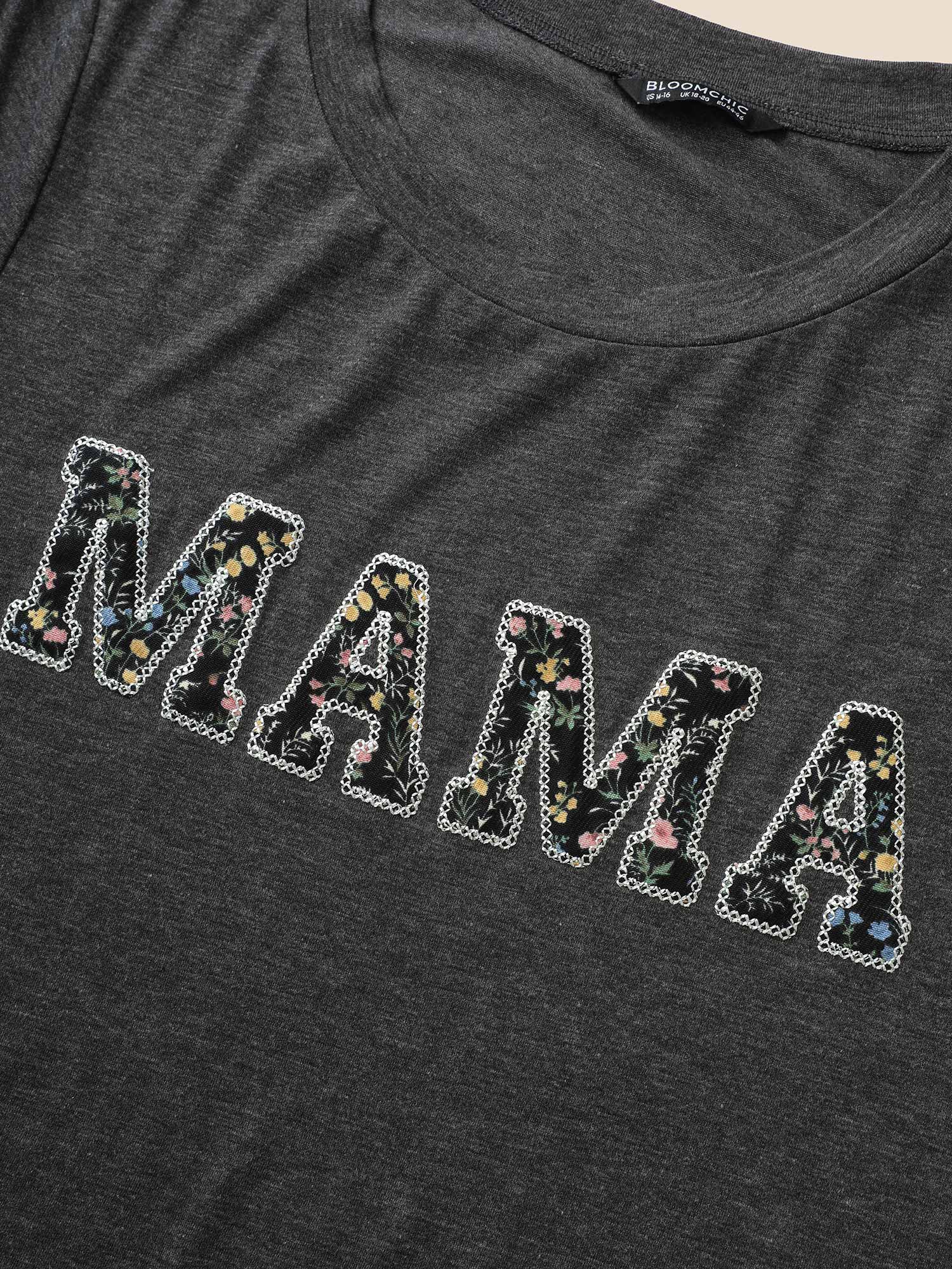 Graphic Mom Embroidered Ditsy Floral T-shirt