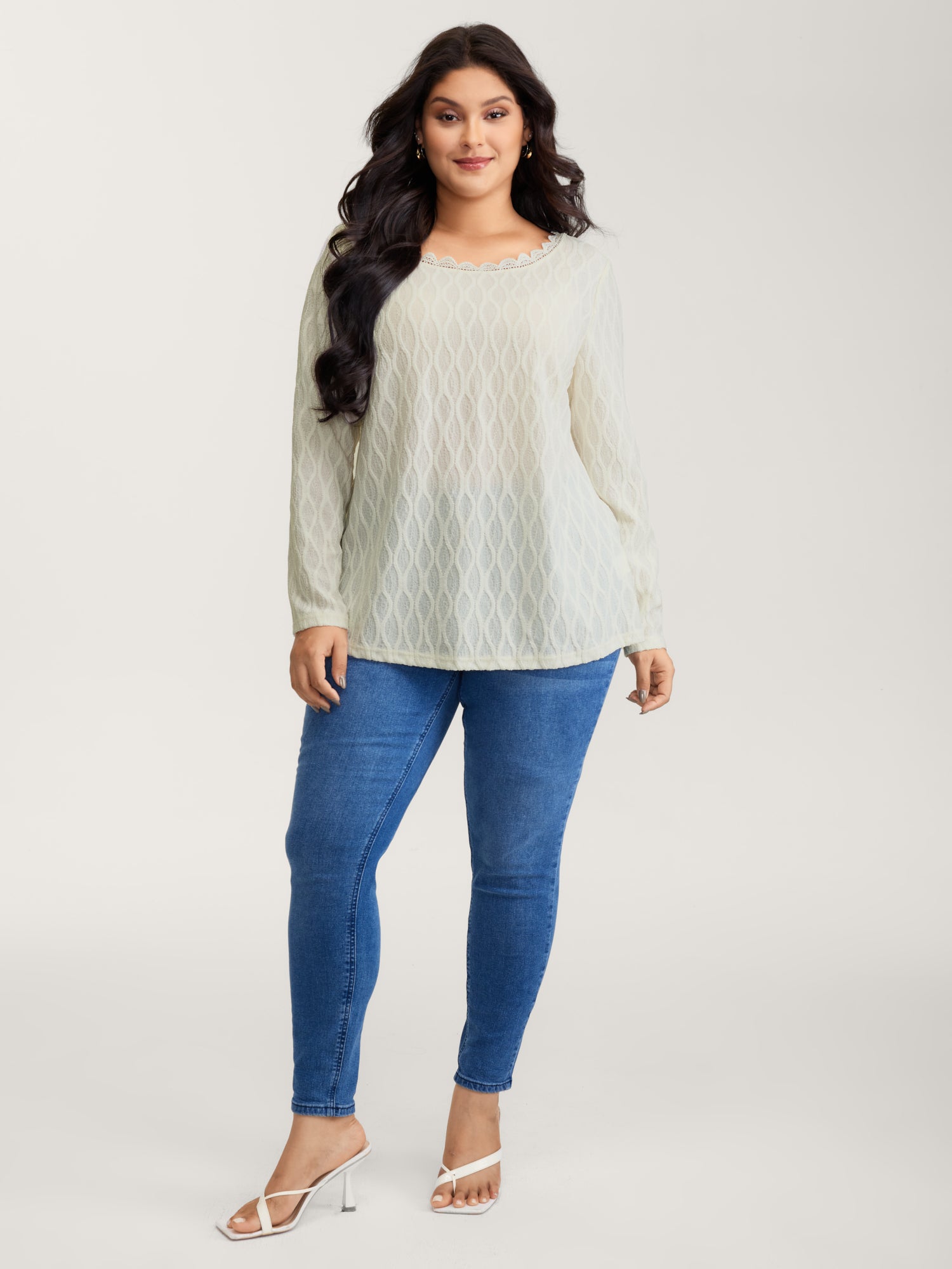 Stretchy Textured Back Bowknot Cut-Out Top