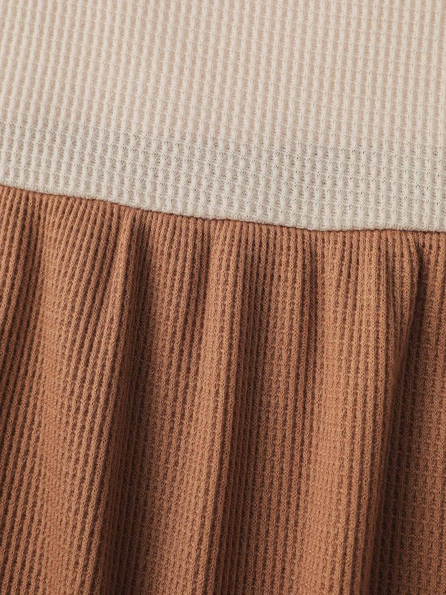 Colorblock Floral Sleeve Flowy Knit Top