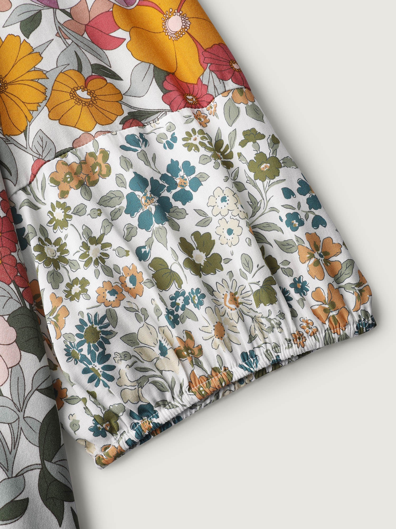 Supersoft Floral Mosaic Collar Mini Dress