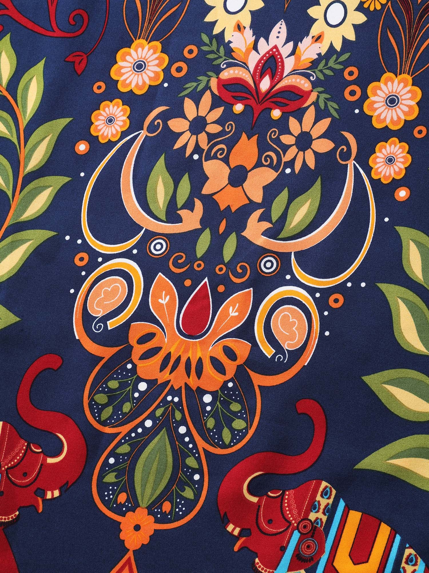 Multi-Color Floral Pockets Midi Skirt