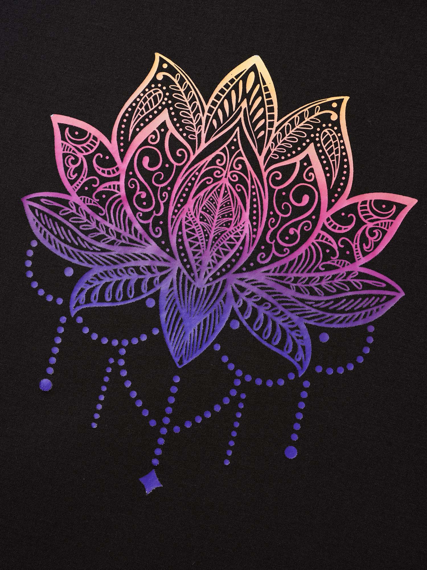 Floral Motif Crew Neck Fitted T-Shirt