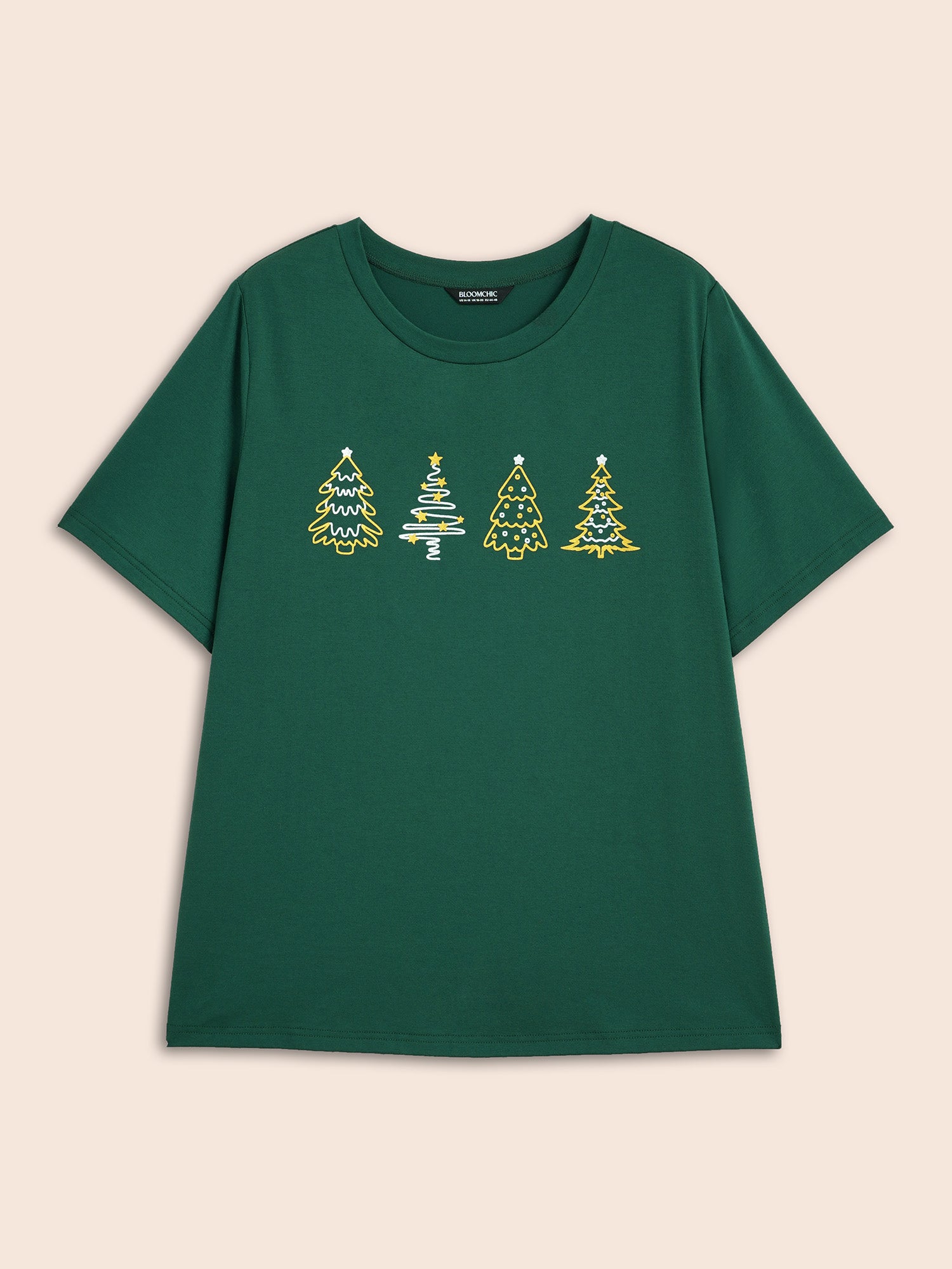Shimmering Trees Half Sleeves Slim-Fit Tee