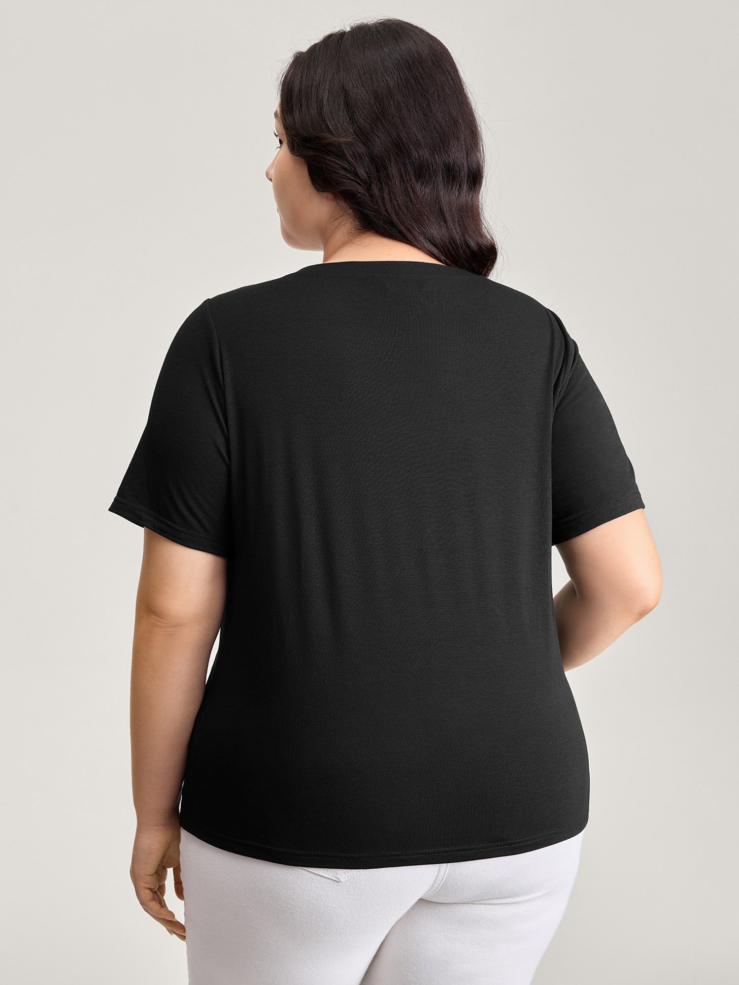 Floral Print V-Neck Half Sleeve T-Shirt