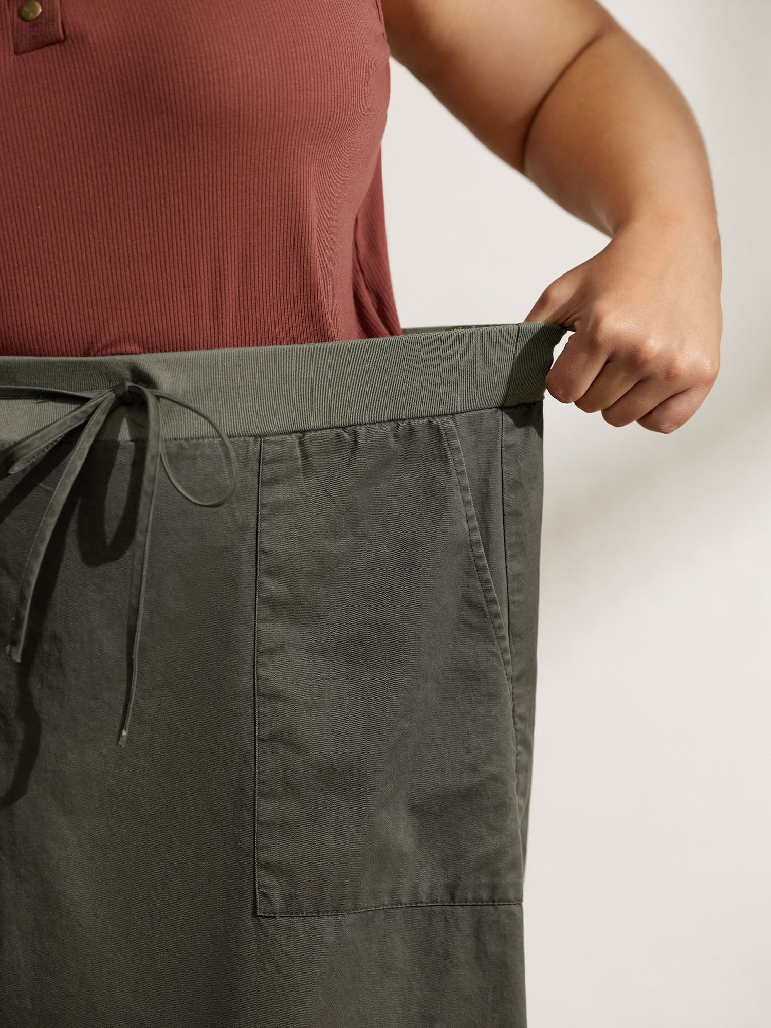 Vintage Thread Spliced Slit Midi Skirt