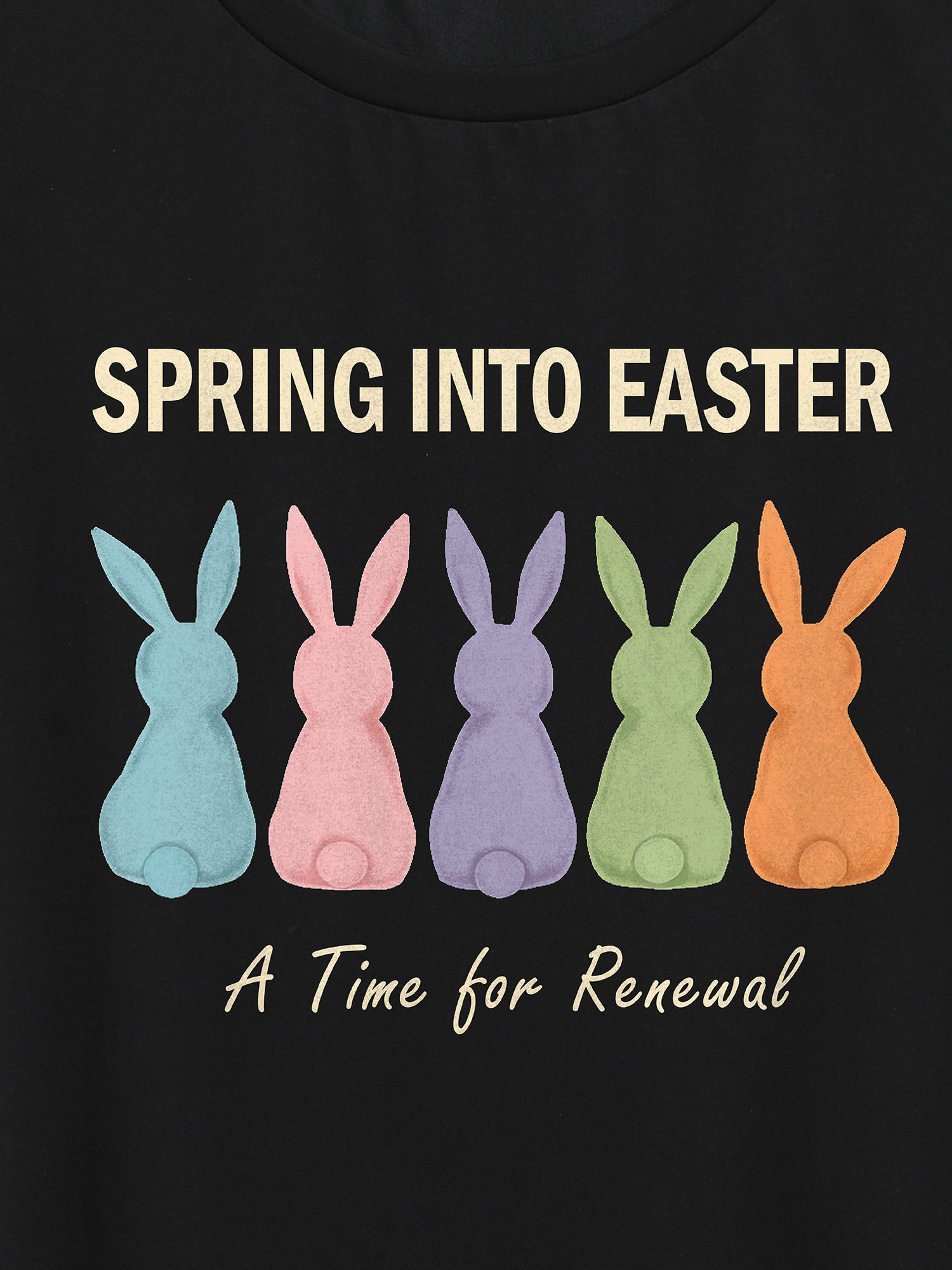 Spring into Easter Pattern Crewneck T-Shirt