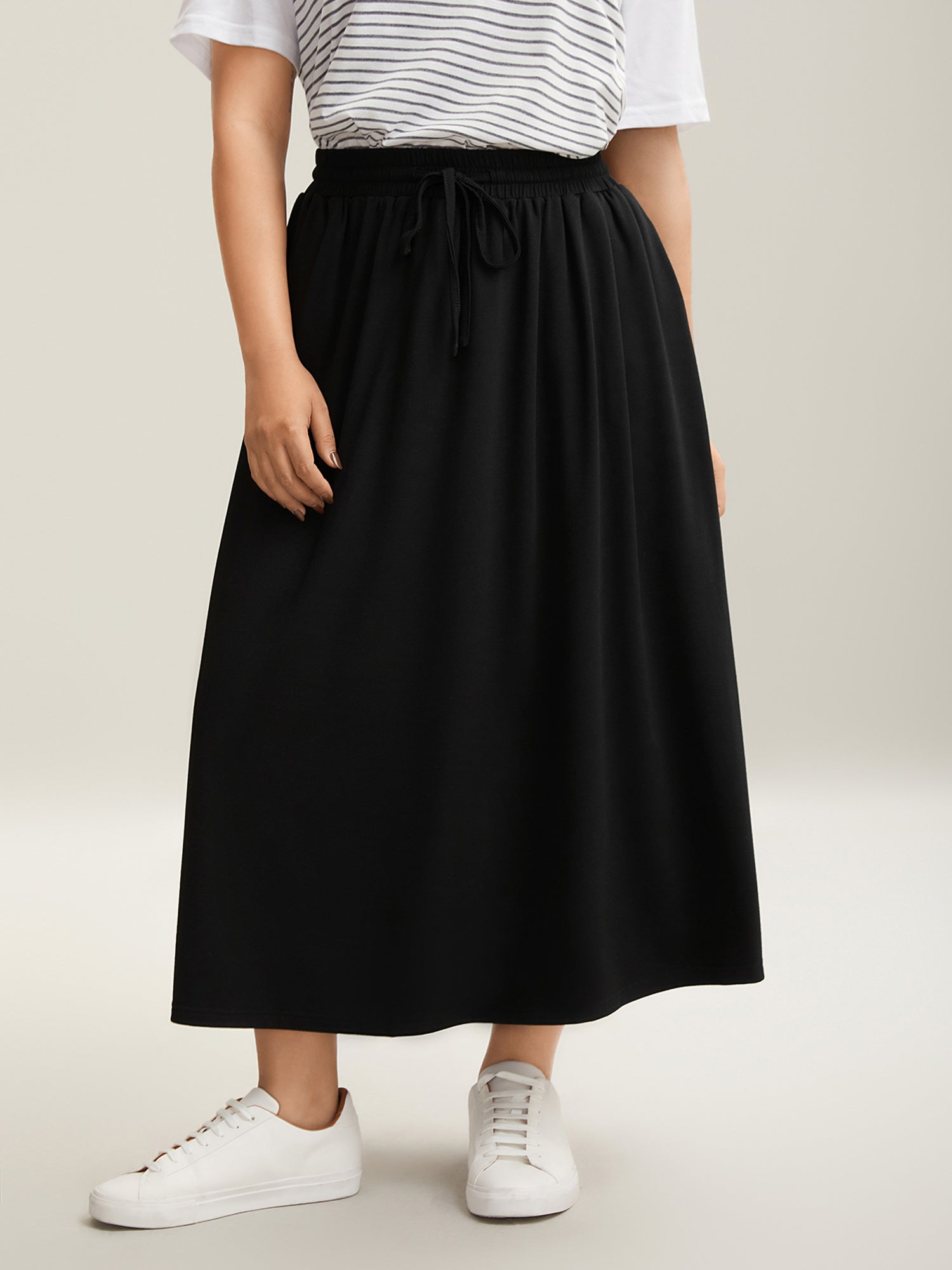 Supersoft Waist-Tie A-Line Maxi Skirt