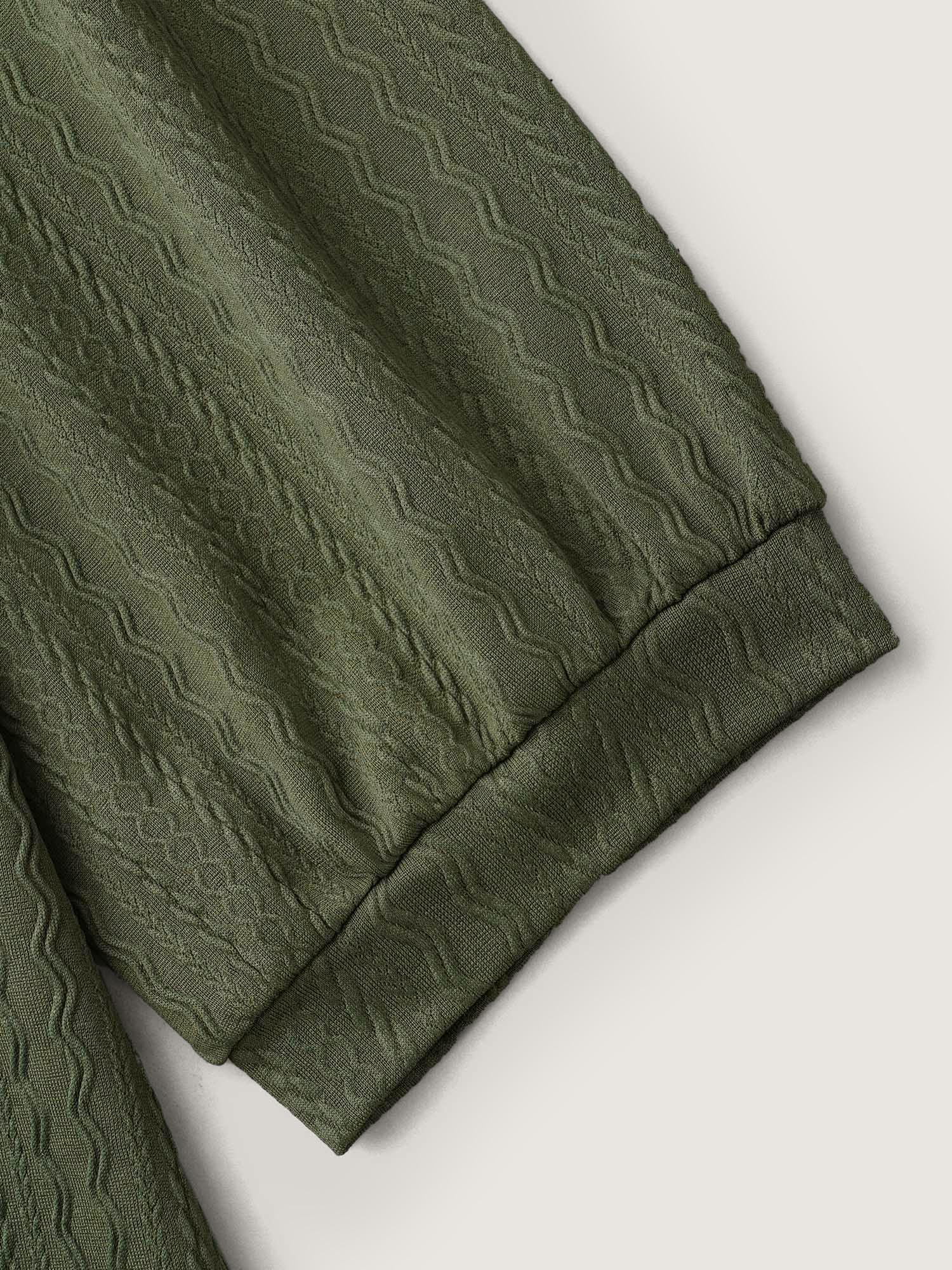 Plain Knit Texture Gathered Top