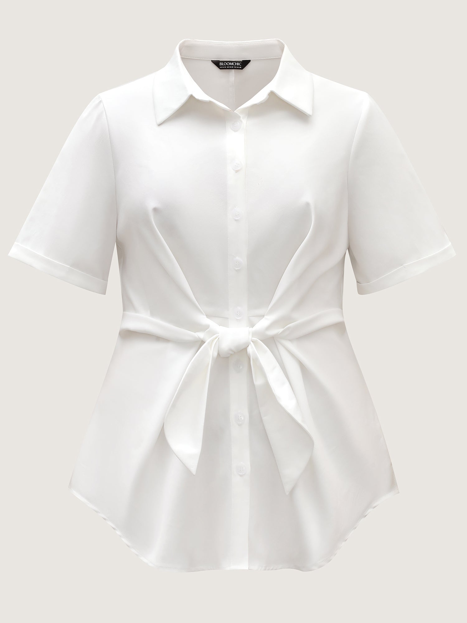 Knotted Front Asymmetrical Hem Blouse