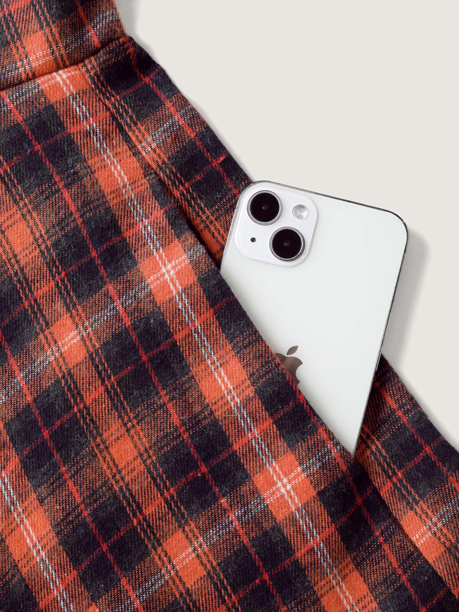 Plaid Handkerchief-Hem Adjustable Midi Skirt