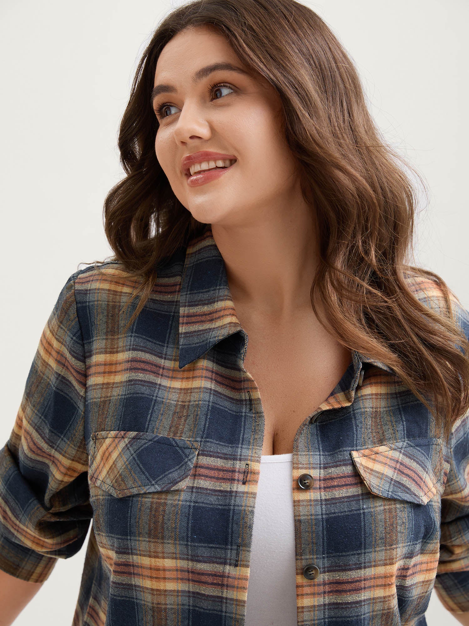 Plaid Print Button Down Shirt