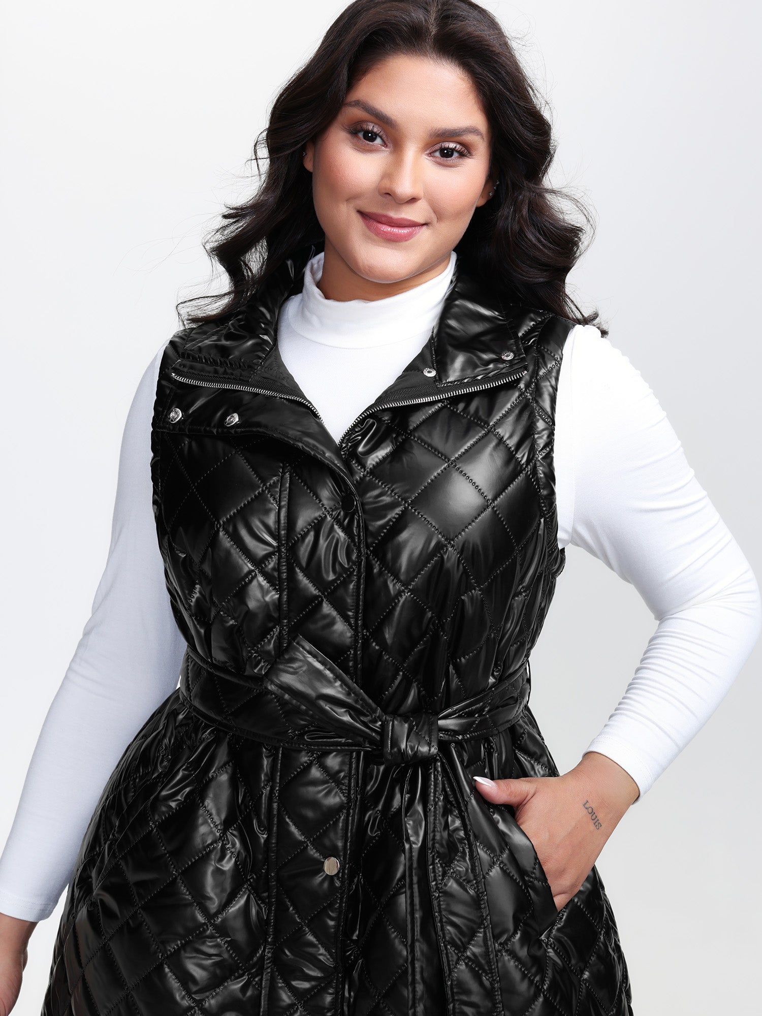 Quilted Cotton Waist-Tie Vest