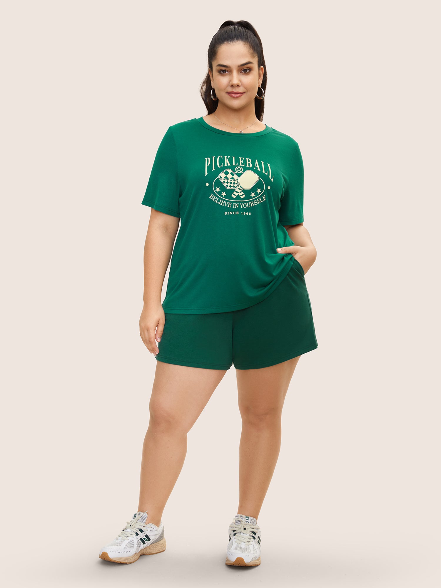 Letter Print Crew Neck T-shirt