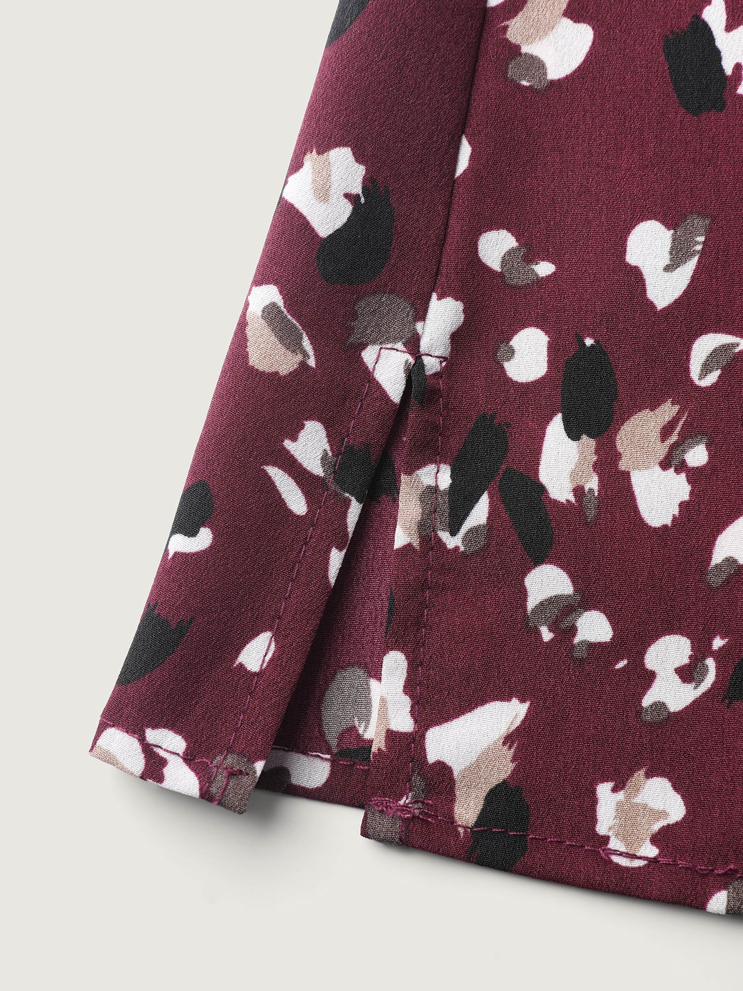 Leopard Print Stretchy Cuff Sleeve Blouse