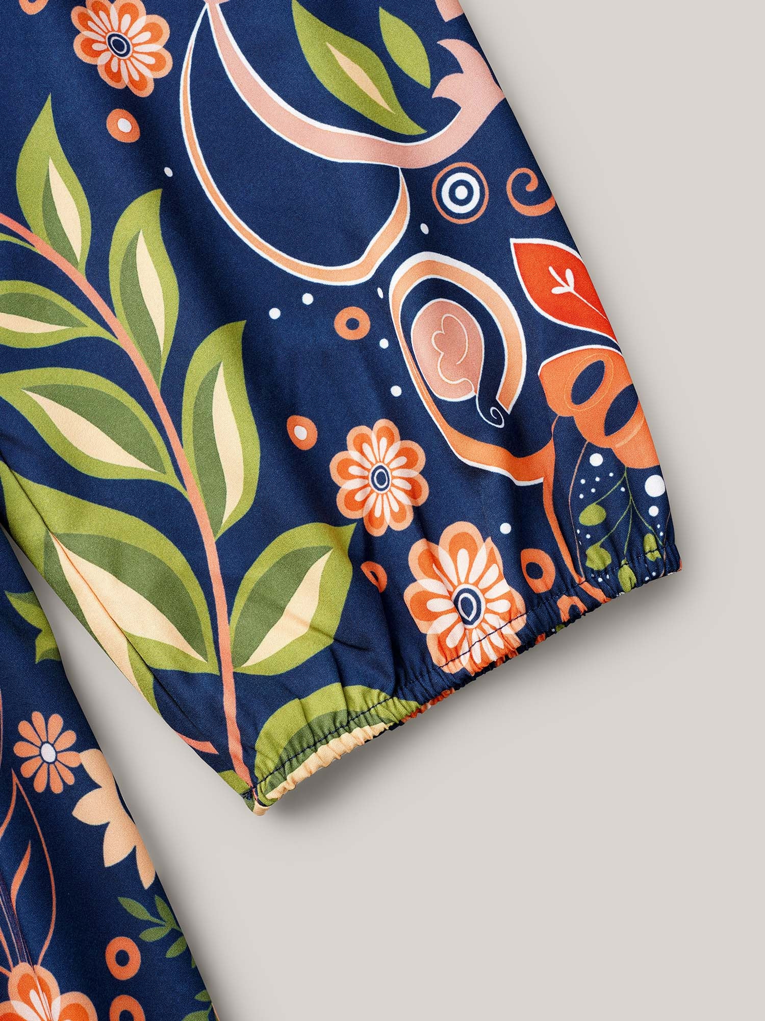 Boho Print V-Neck Pockets Midi Dress