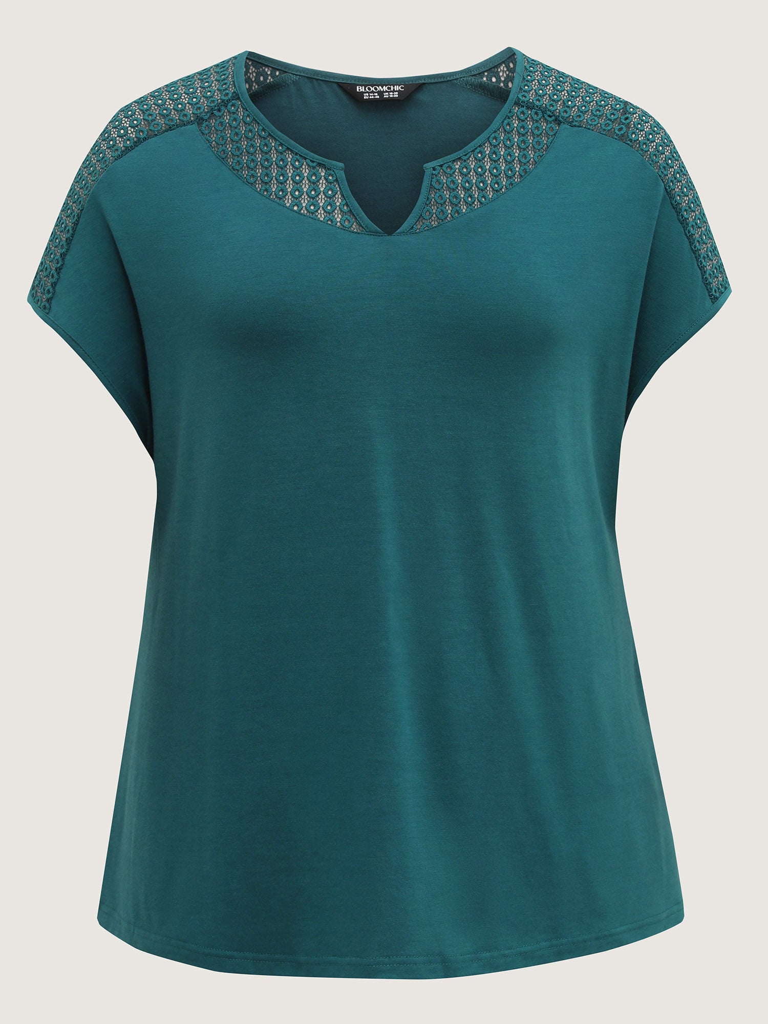 Supersoft Sheer Neckline Solid T-Shirt
