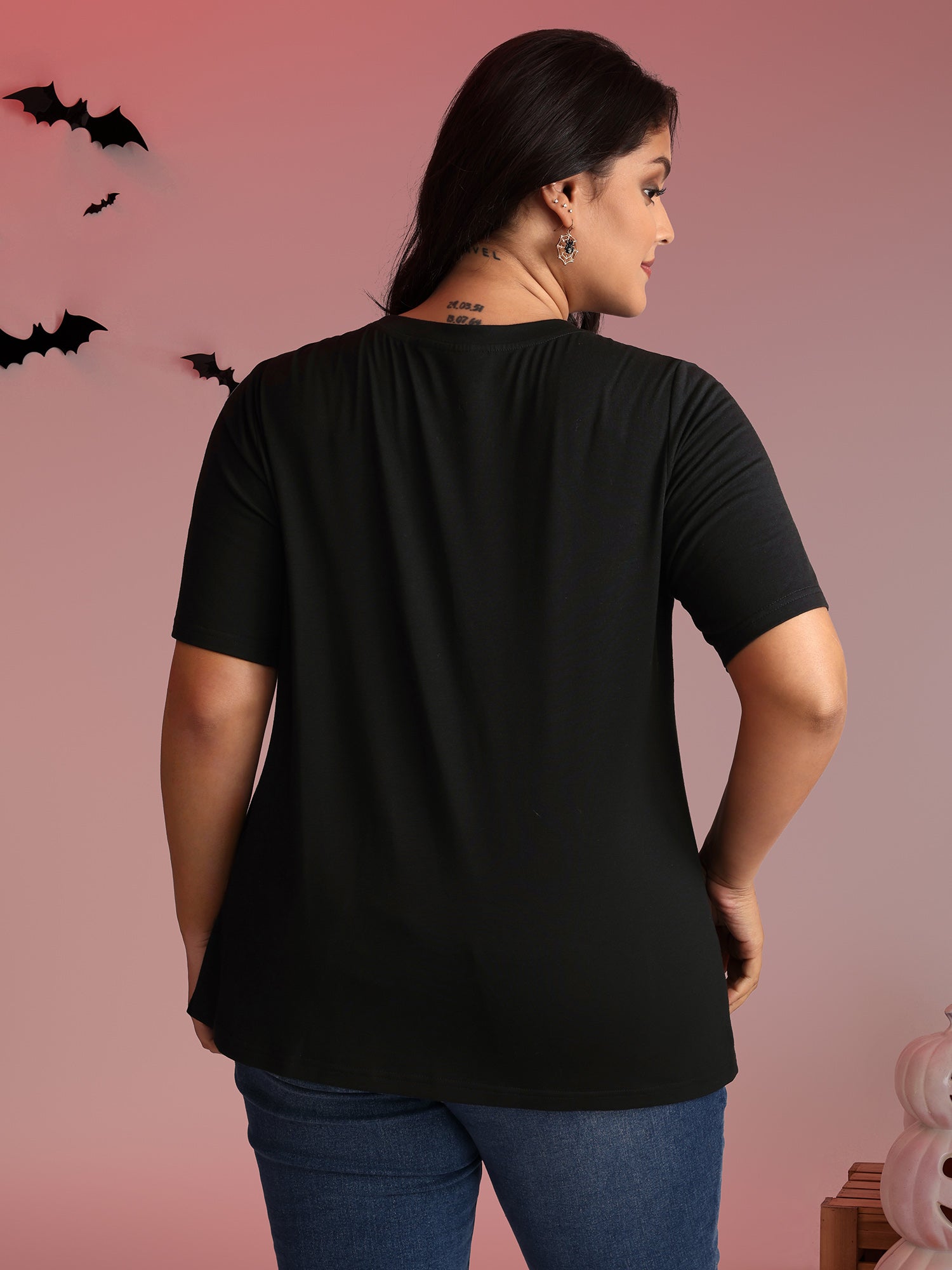 Creepy Pumpkins Stretchy Solid T-Shirt