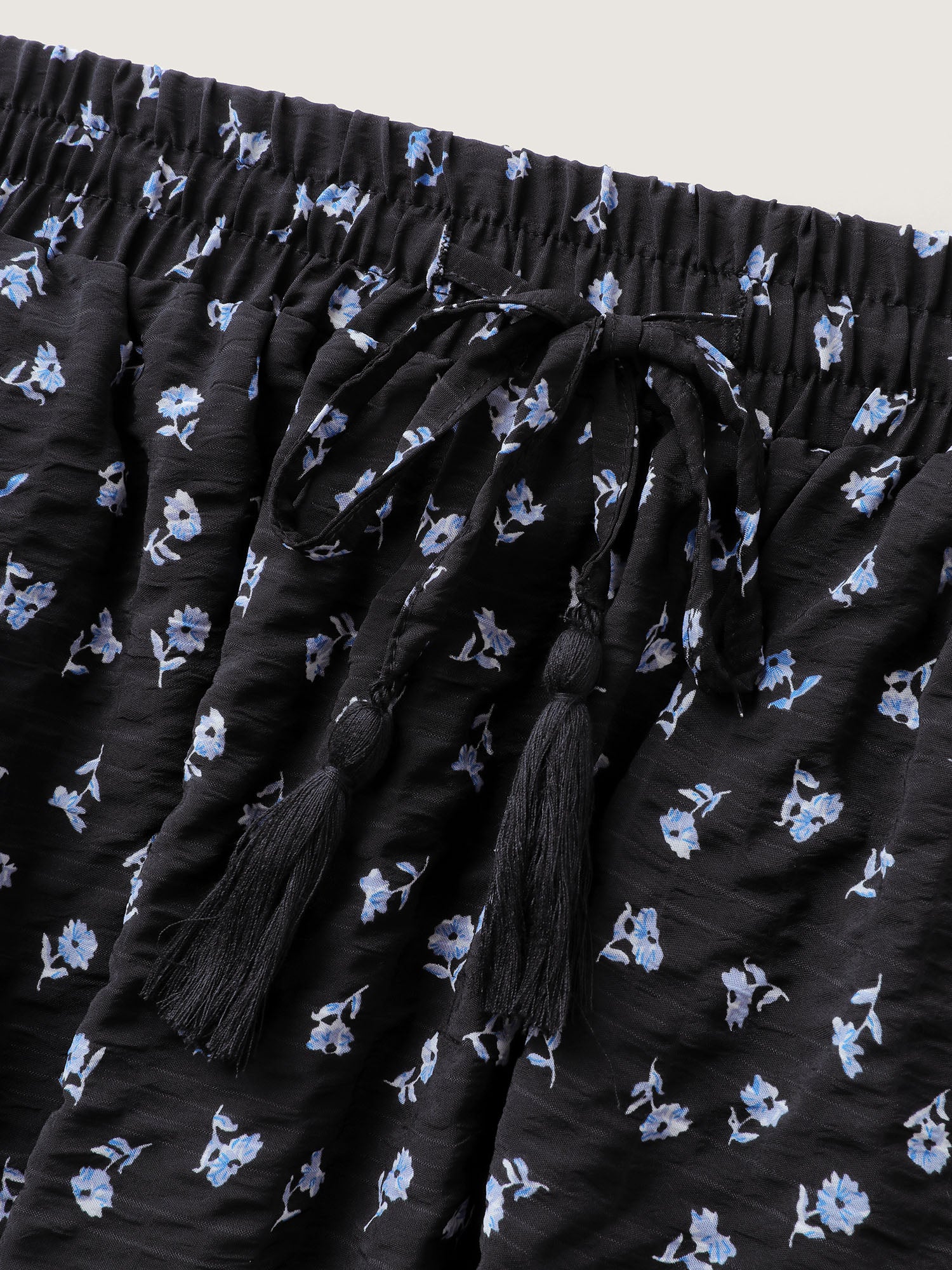 Floral Print Bowknot Tiered Maxi Skirt